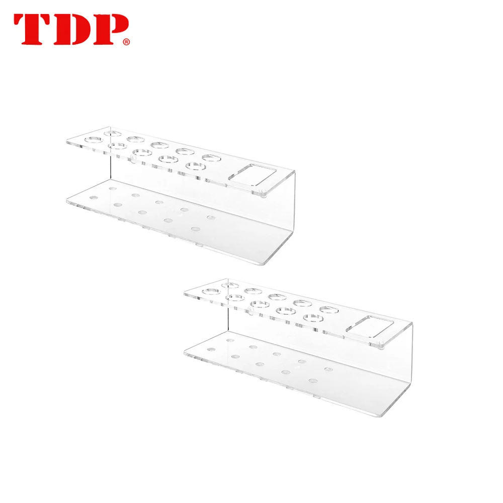  Wall-Mounted Clear Acrylic Toothbrush Toothpaste 10-Slot Dry-Erase Marker & Eraser Holders, Set of 2