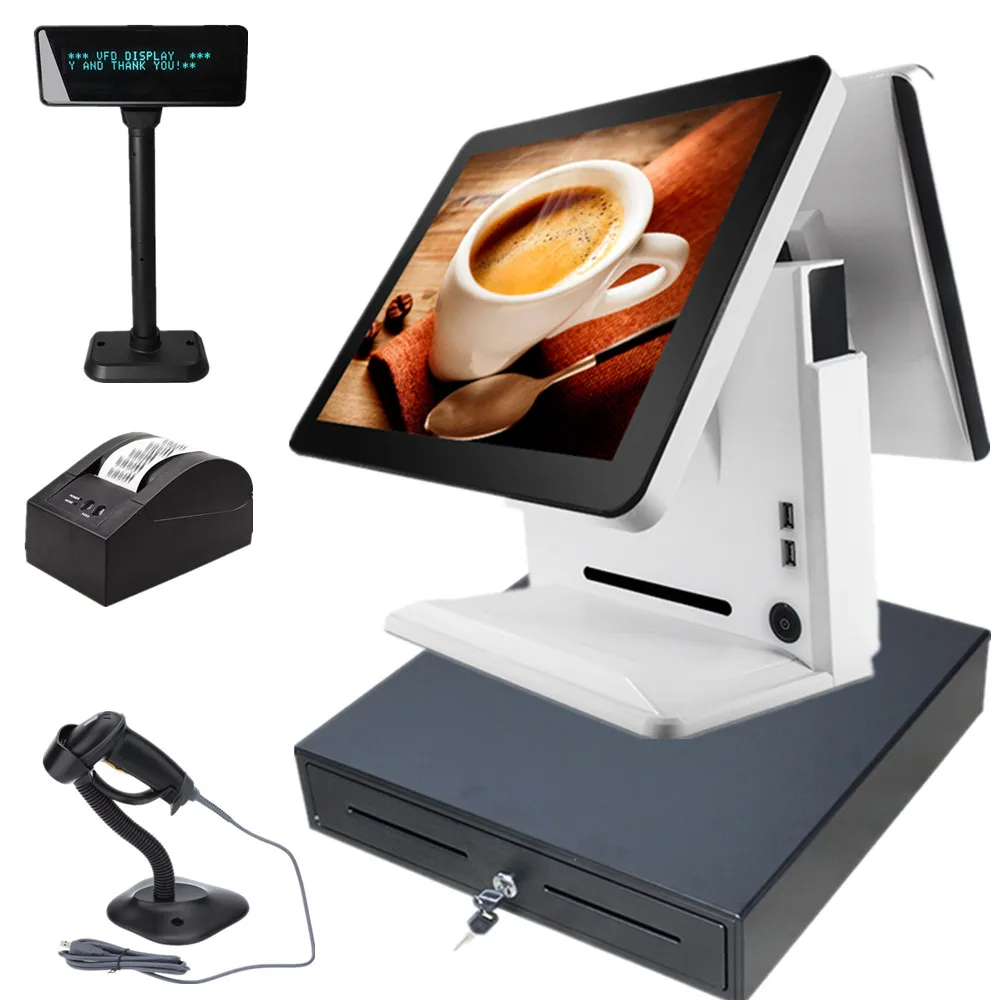 Pos Computer Pos System Cash Register With 80mm Thermal Printer