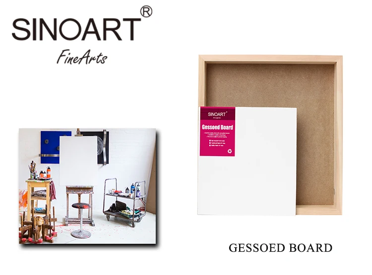 High Quality Titanium White Acrylic Gesso Canvas Board Wood