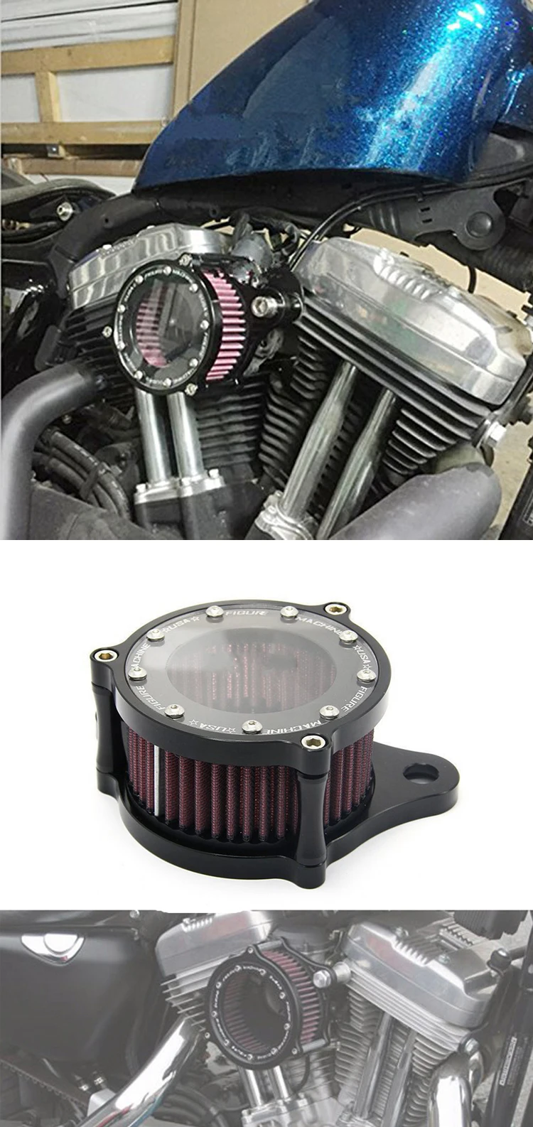 Motorcycle Air Cleaner Intake Filter System For Harley Sportster 2004-PRESENT