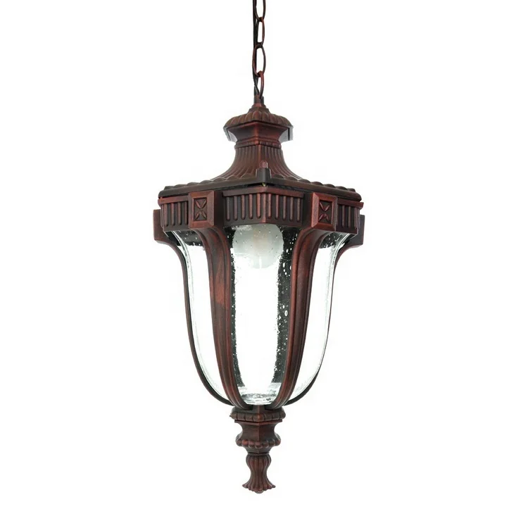 outside hanging lantern lamp fixture e27 silver chain dusk to dawn outdoor pendant light