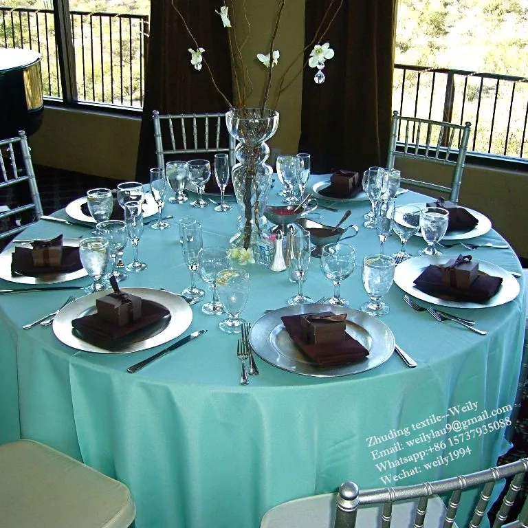 90 Inches Round Tablecloth Tiffany Blue Table Cover Cloth Banquet