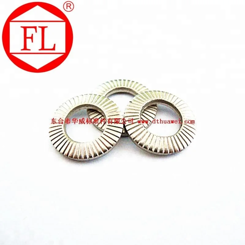 
DIN6908 Stainless steel Lock washers with doule faced printing Knurling disc washer 