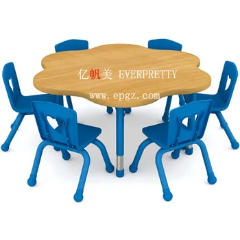Flower Shape Daycare Kids Play School Chair And Desk Children