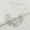 Geometric Hollow Branch Flower Collar Necklace Women with coral shaped Pendants