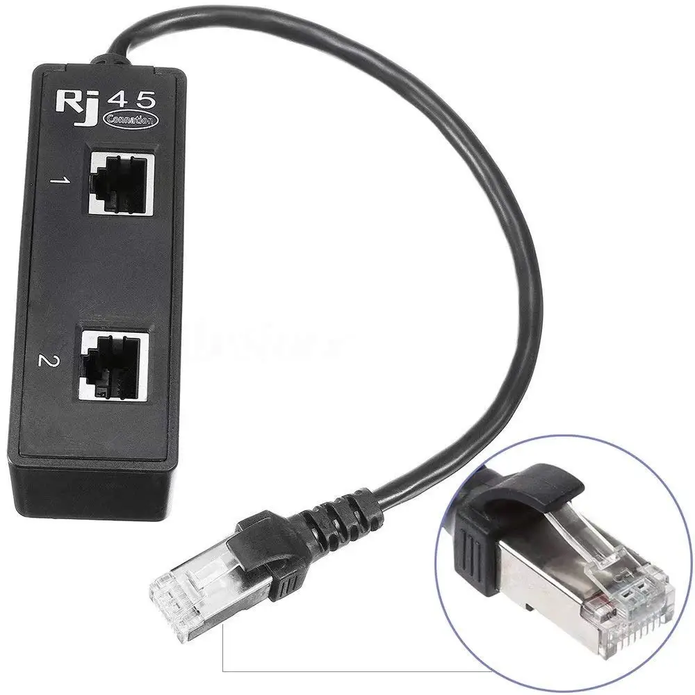 GAOHOU 1 to 3 LAN Ethernet Network RJ45 Plug Splitter Extender Adapter Connector