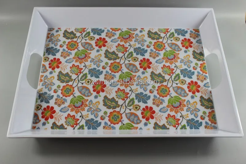 Cheap 20"Melamine Tray With Handle , Big tray