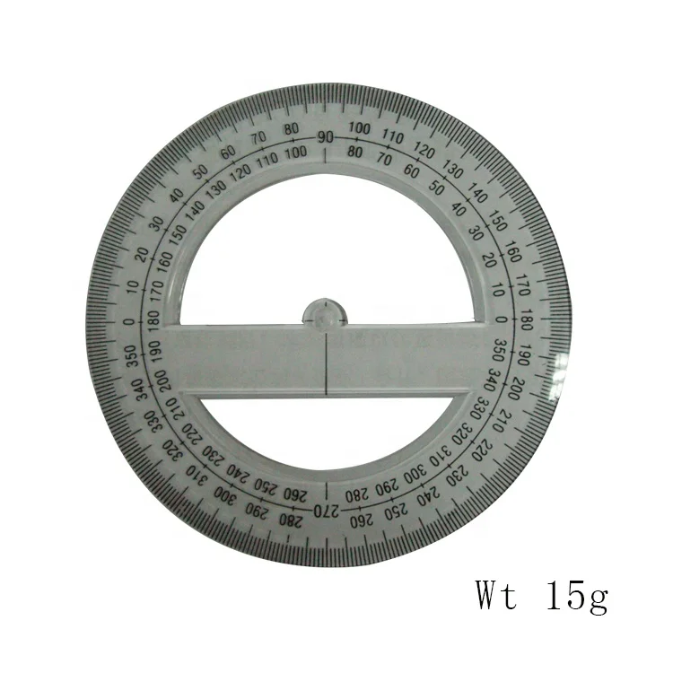 Hot Sale Gray Metal Rotating 180 Degree Measure Protractors Metric Ruler T1