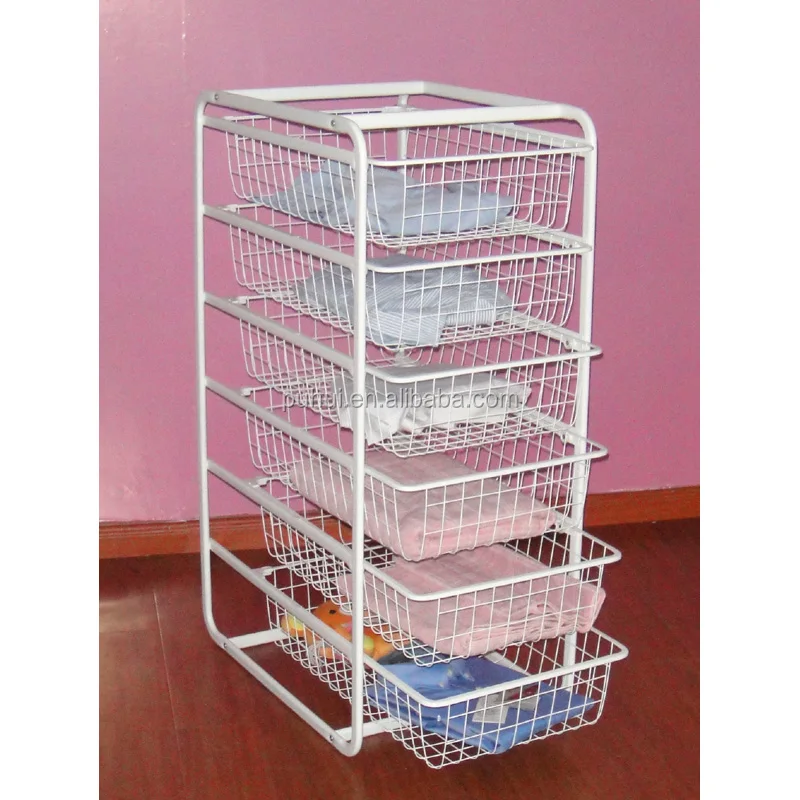4 drawer wire basket organizer