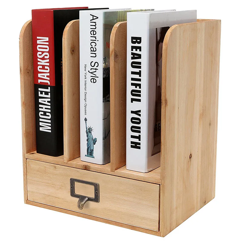 Design Wooden Book Rack Movable Book Shelf Bookcase With Drawer - Buy ...