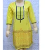 Yellow Round Leaf Kurti With Sequins Work On Neck