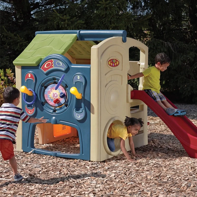 High Quality Indoor Plastic Play House With Slide Kids Amusement Garden