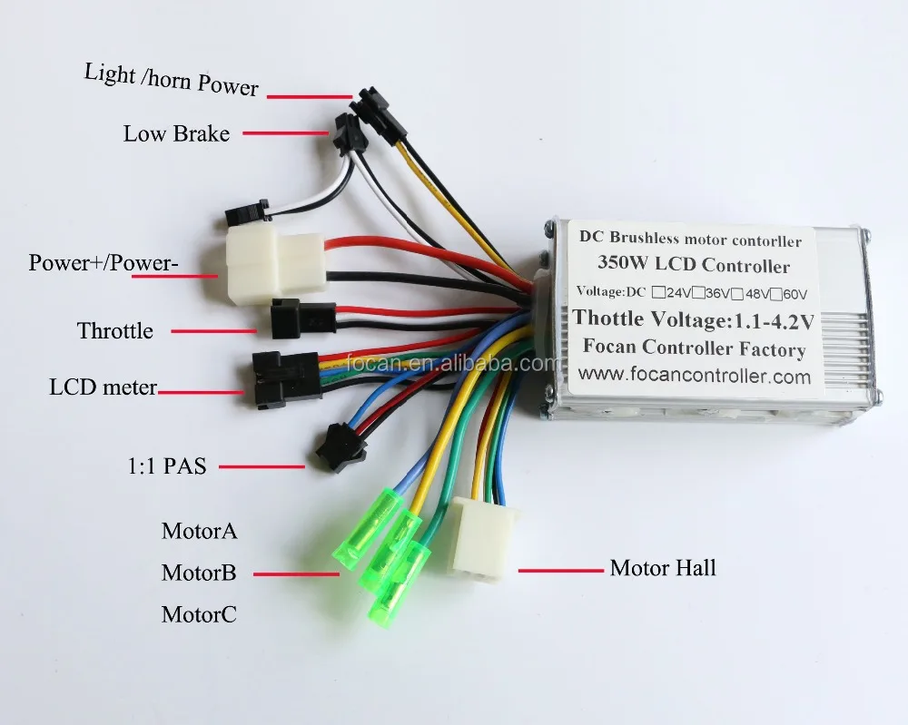 Brushless motor controller 36v 350w схема подключения