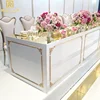 Luxury royal rectangle dining white table set modern for wedding and event reception
