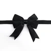 Factory Direct Customized Mini Black Ribbon Bow with Elastic Band