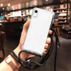 2019 New Adjustable Soft long necklace clear tpu case for iphone 6 7 8 x xs,for iphone crossbody phone case transparent