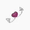 2020 fashion red heart wing design setting 925 Sterling silver Ring