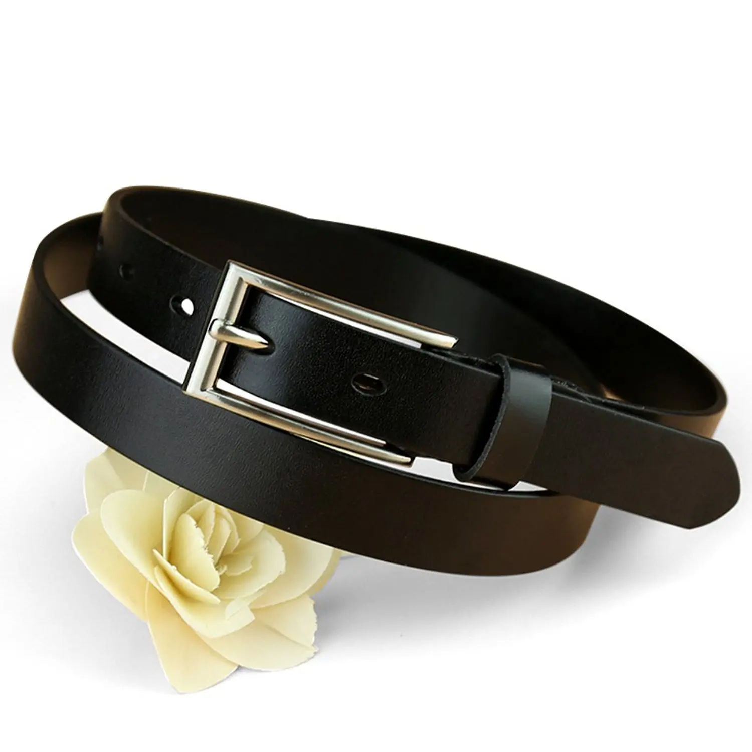 Leather Lady Decorative Narrow Band Belt,Service Dress Simple All-purpose Girdle