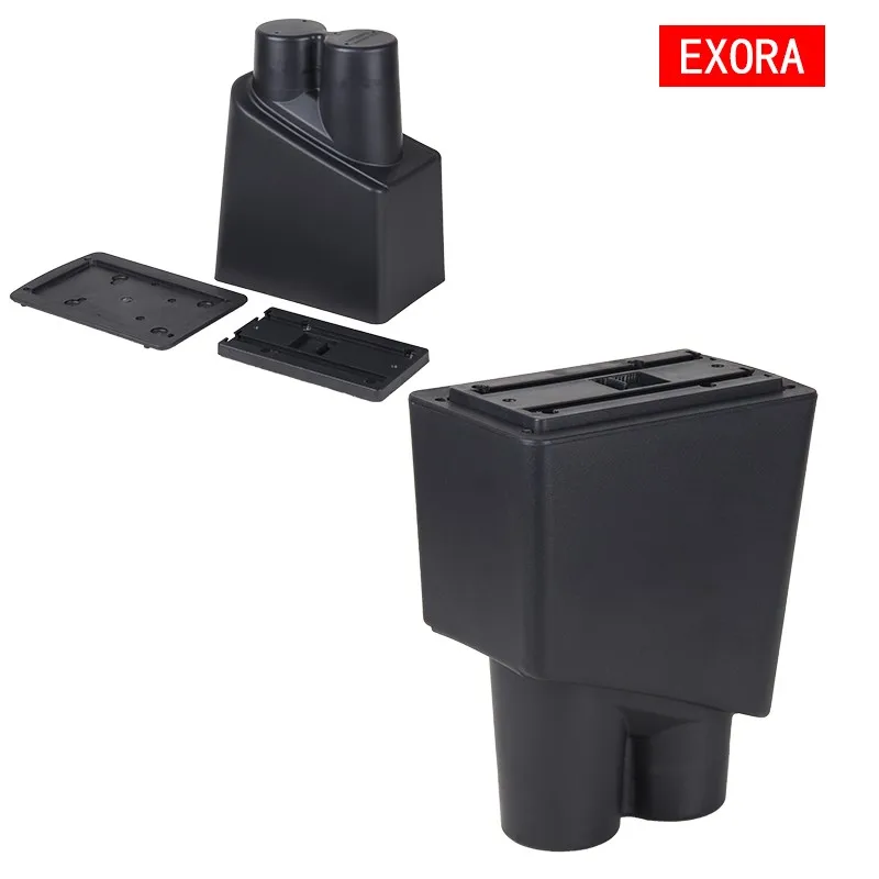 Car Center Console Armrest Storage Box Black For Dacia Renault Duster