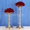LDJ946 floor decorative flower vases gold metal candlestick with acrylic