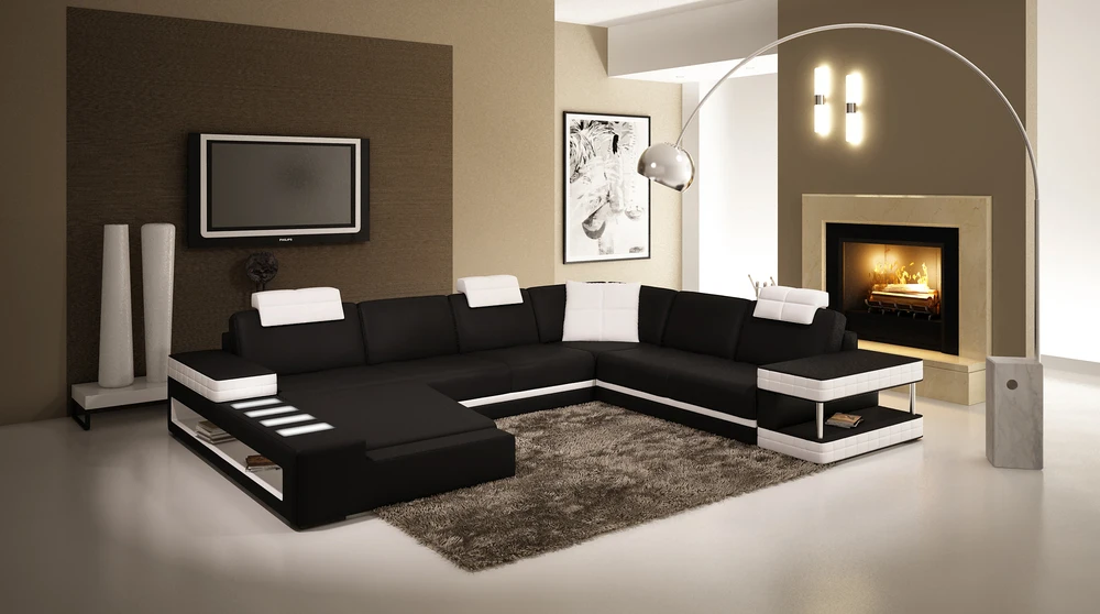 Corner Living Room Sofa Sectional Couch With Led Light Corner Living Room Sofa Sectional Couch With Led Light