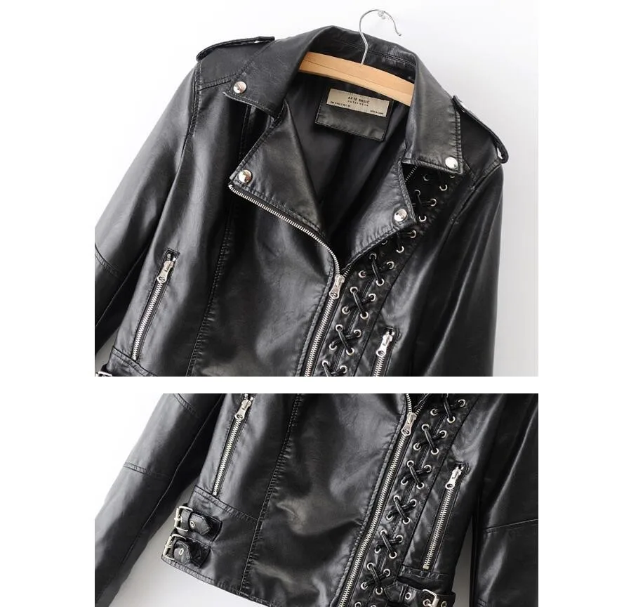 Latest Design Ladies Fashion Imitation Leather Jacket Pu Leather Jacket ...