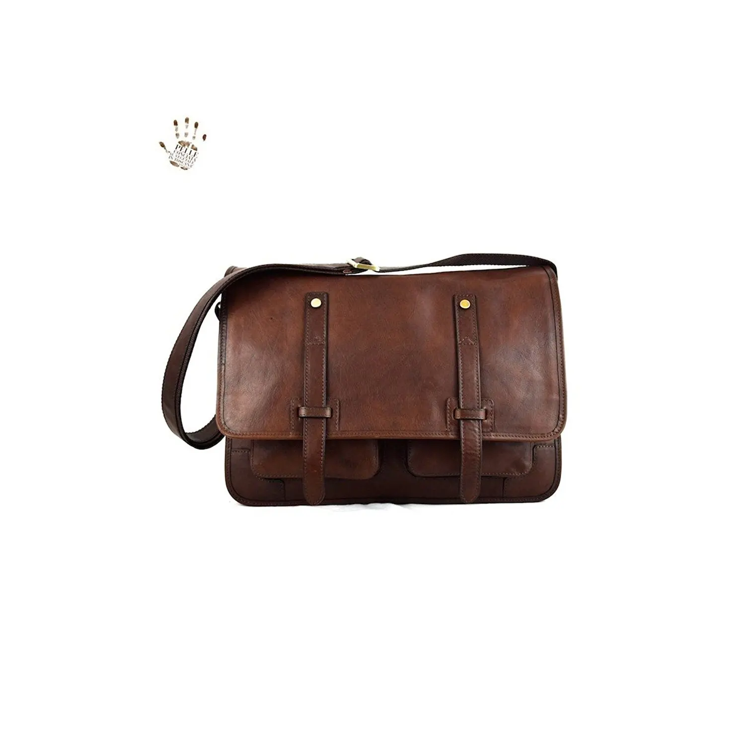 Dream Leather Bags Made in Italy Genuine Leather Leather Business Bag Color Black