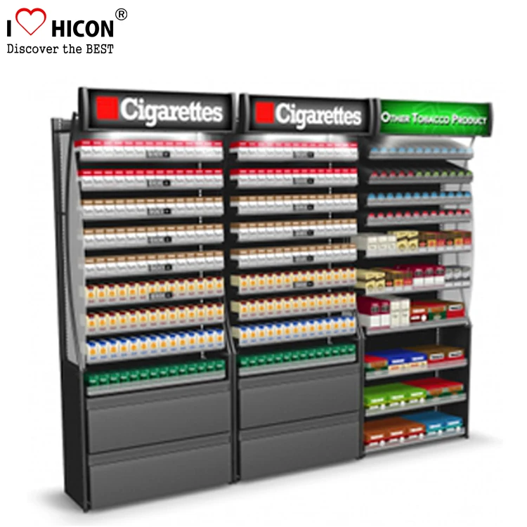 Advertising Interactive Display Fixture Metal Wall Mount Tobacco Shop