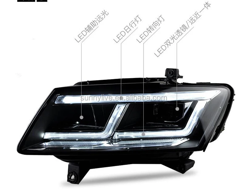 LED Head Light with projector lens For Audi Q5 2009-2018 LD