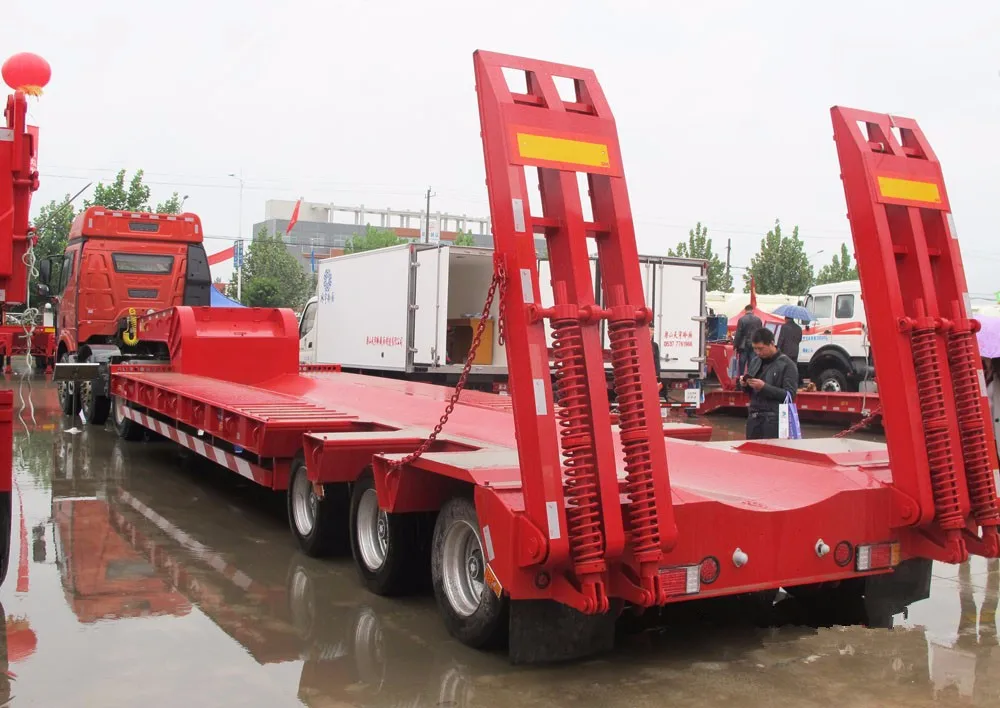 Titan 6 Axles Heavy Duty Lowbed Truck Semi Lowboy,Detachable Gooseneck