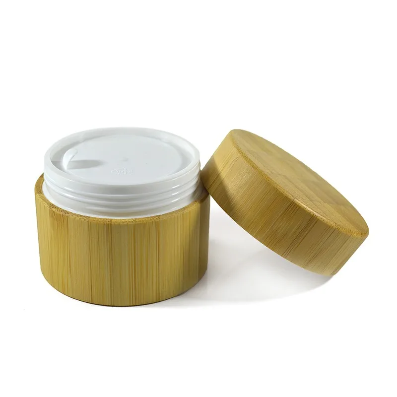 Download Wholesale Empty Cosmetic Plastic Jar With Bamboo Lid 30g ...
