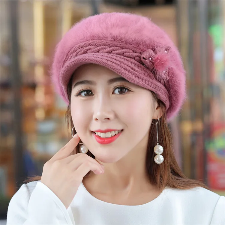 Femmes Hiver Chapeau Slouch Baggy Beanie pêche chapeau ski Brim Cap UK