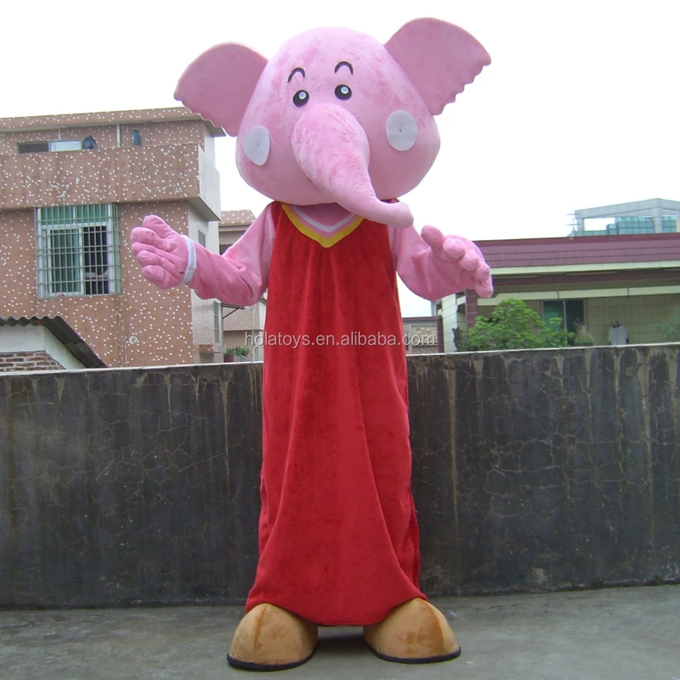 Hola Red Elephant Mascot Costume For Use Mascot