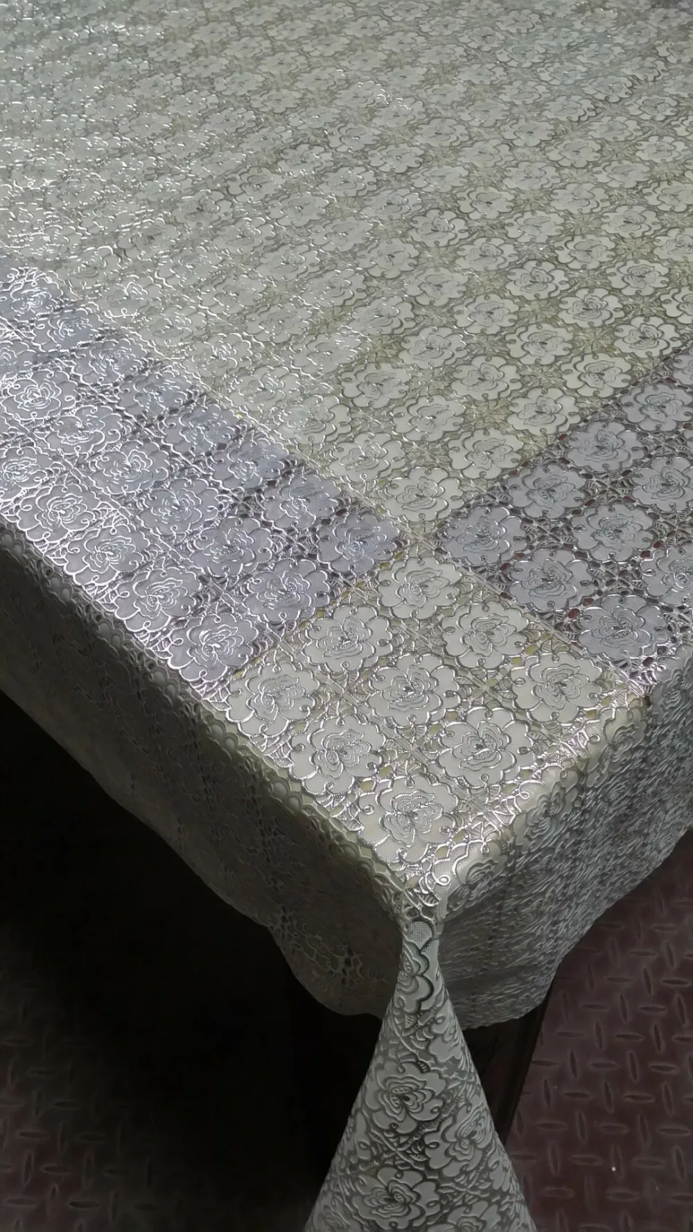 Trendy Style 137cm*20m In Roll Ecofriendly Pvc Lace Tablecloth With