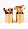 Gold Stainless Steel Cylinder Pen Holder for Desk Organizers and Stand Multi Purpose Use Pencil Pot