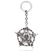 New Style Movie Pirates Of The Caribbean Skeleton Keychain Pentagram Head Sliver Pendant Key Rings For Man Gift Jewelry