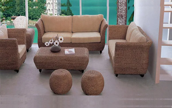 New Indoor Rattan Sofa Set With Aluminium Frame New Indoor Rattan Sofa Set With