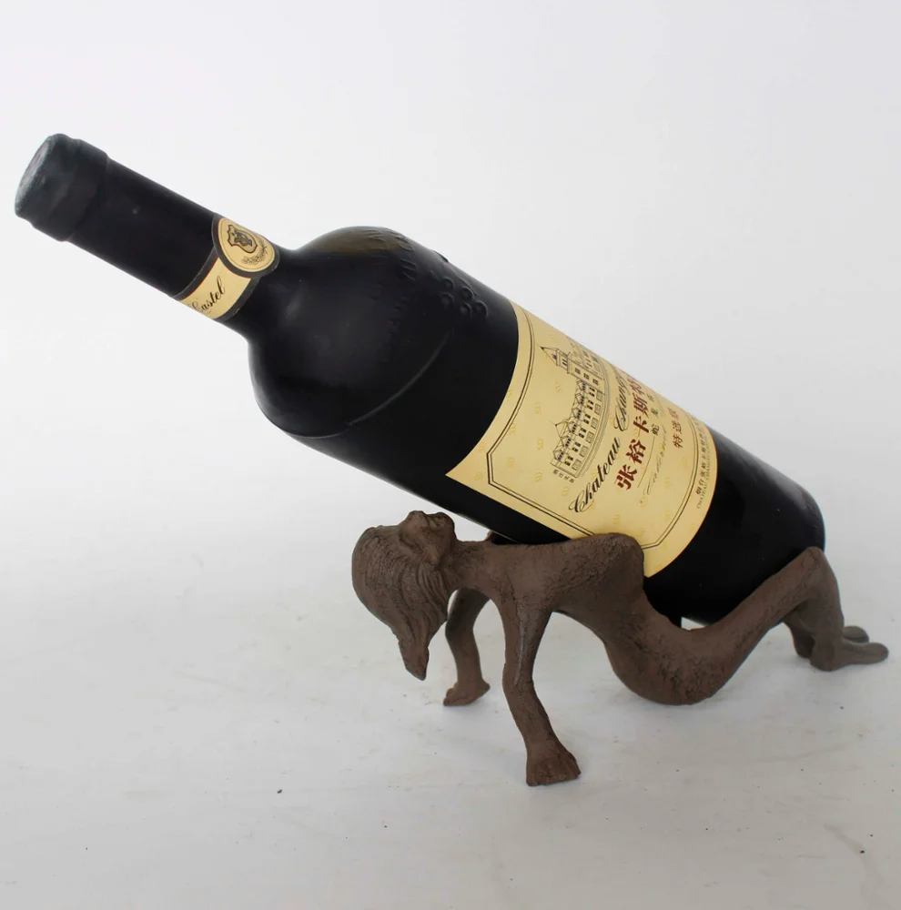 Chinese Supplier Novelty Metal Craft Decorative Animal Wine Bottle
