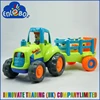 Cartoon toy car friction farm truck with light and sound funny farm exploiter with animal