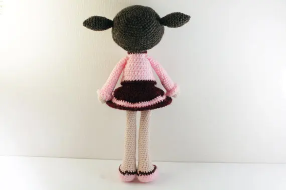Amigurumi Boneca Bebê Recheado Meninas Crochê Chocalho Brinquedo Presente 4 Amigurumi boneca bebê recheado meninas crochê chocalho brinquedo presente