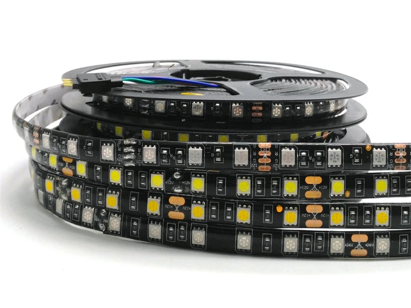 waterproof ip 67 apa102 5050smd black pcb 5v individual adressable RGB LED strips