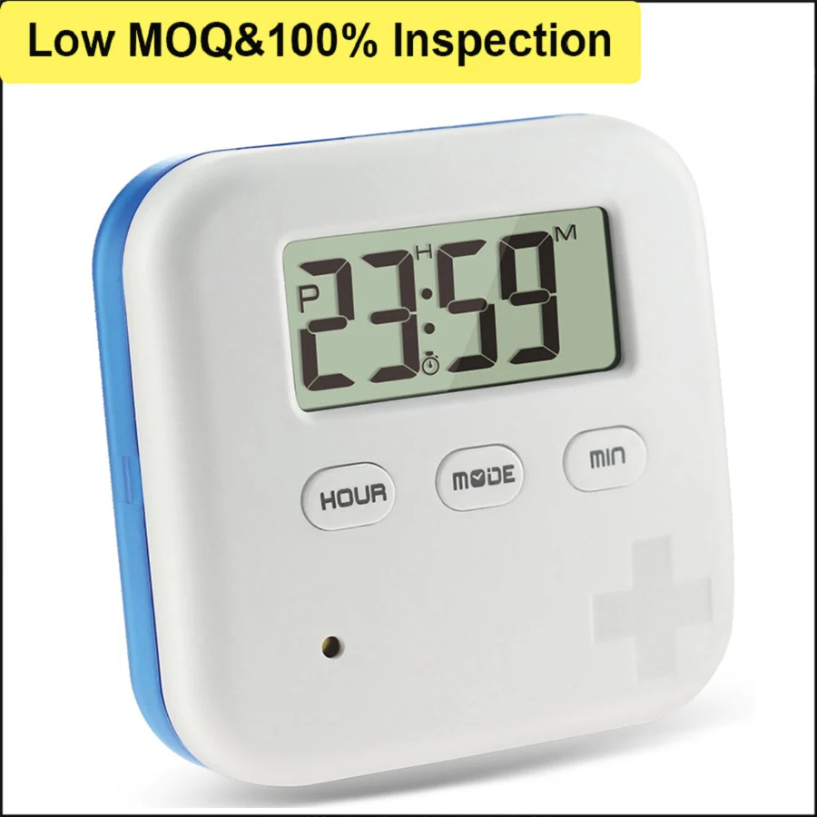 J&r Beeping Vibrating Dual Alarm Digital Timer Desktop Lcd Medicine Box