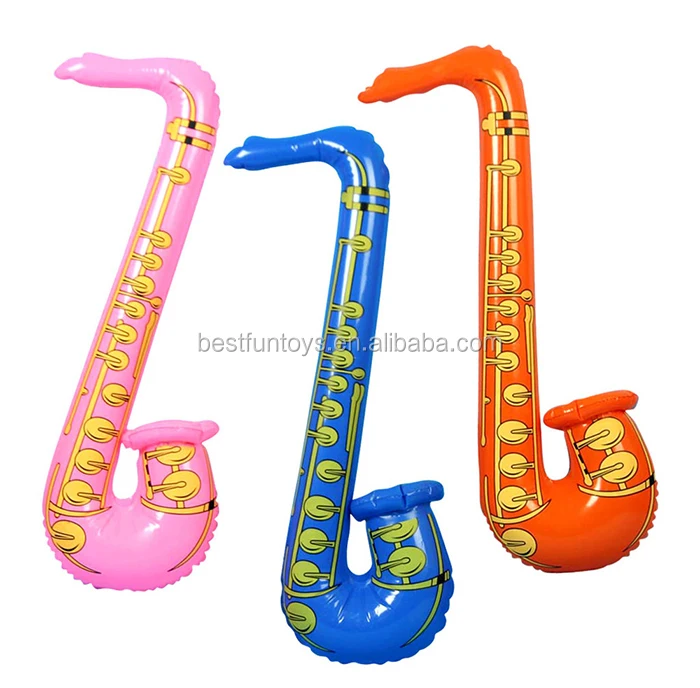 KIDS MUSIC PARTY TOY GIFT 20" INFLATABLE YELLOW SAXOPHONE MUSICAL INSTRUMENT 