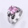 HFM0195 The New Stainless Steel Women Rings Setting with Purple Glass Stone
