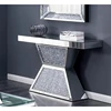 Contemporary Style diamond Mirrored Console Table with Mirror Paneled Frame and Silver mirror trims
