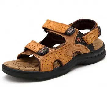 mens leather beach sandals