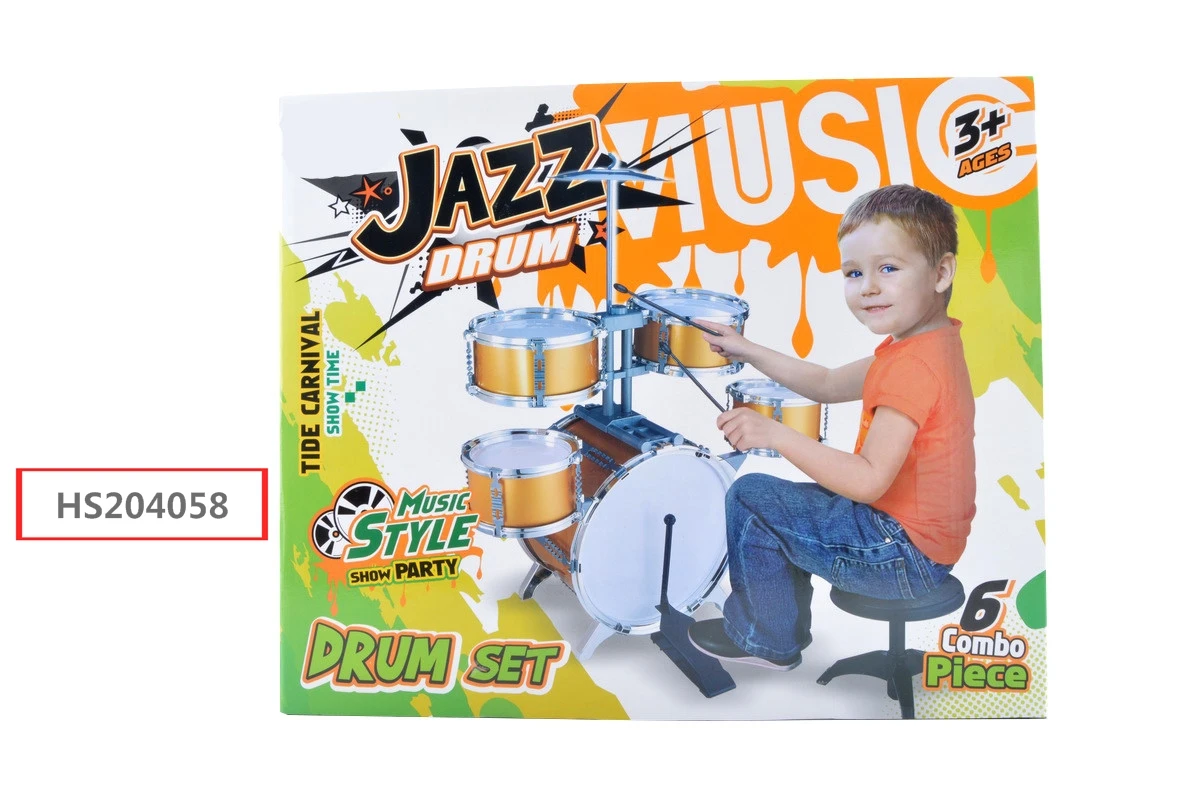 HS204058, Huwsin Toys, Instrument toy, Jazz drum toy set