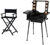 professional custom size waterproof Travel portable makeup studio train case with Lights Mirror On Wheels