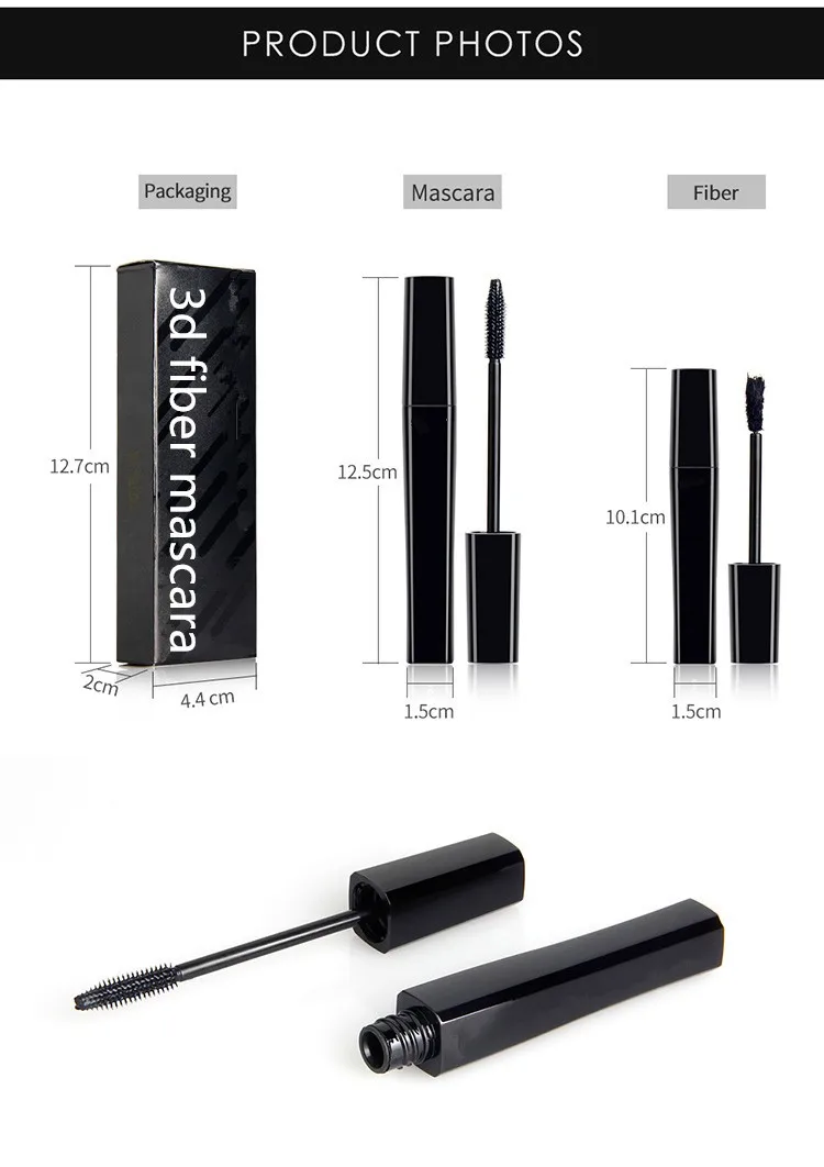 Private Label 3d Fibre Mascara Waterproof Natural Mascara In Black