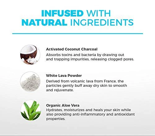 Natural Activated Coconut Charcoal Skin Whitening Body Wash Shower Gel